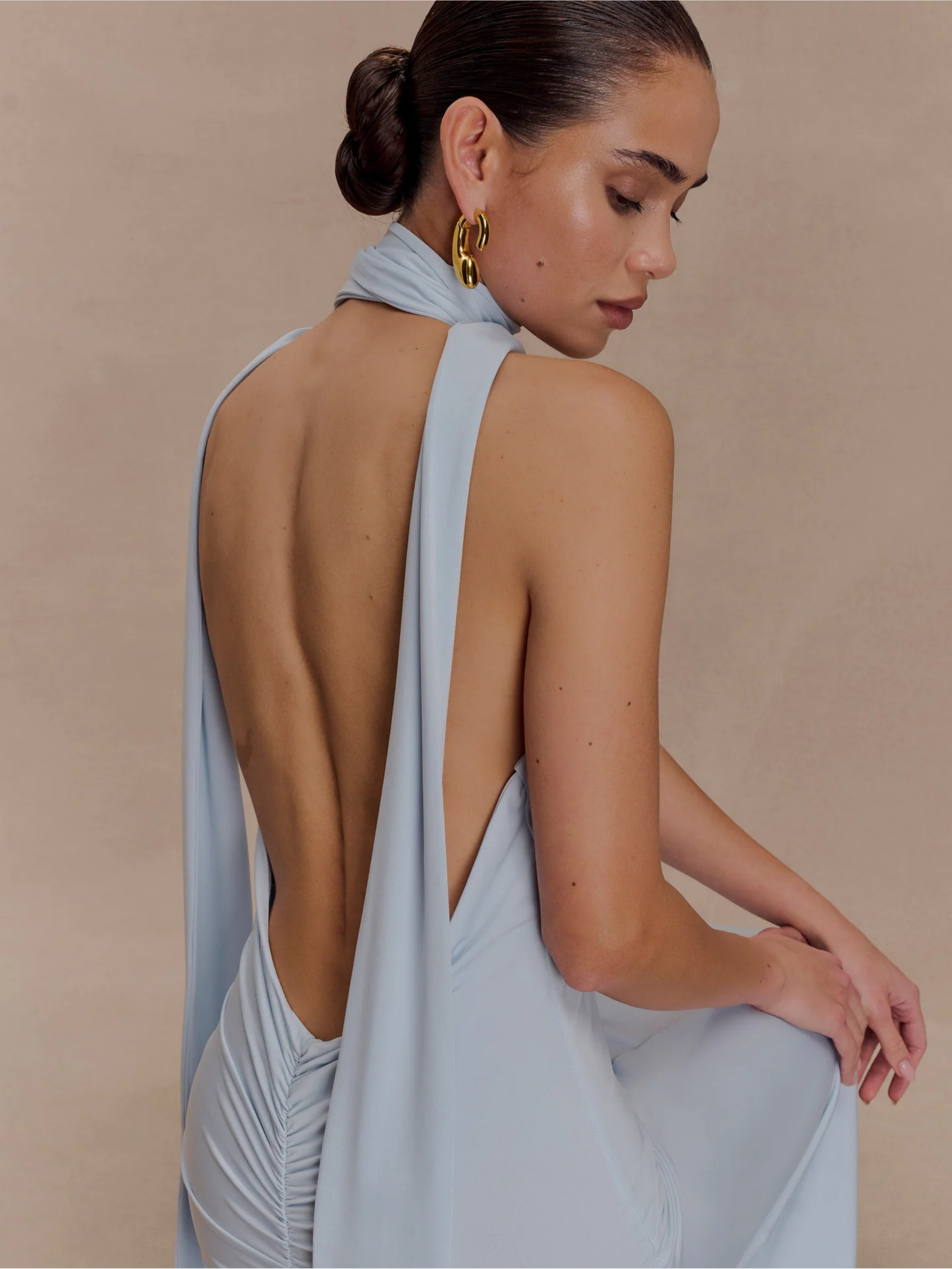 amiya maxi dress Sirena Silk-Blend Maxi Dress in Ash S